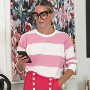 ISO - J. Crew Long Sleeve Ringer Tee in PINK